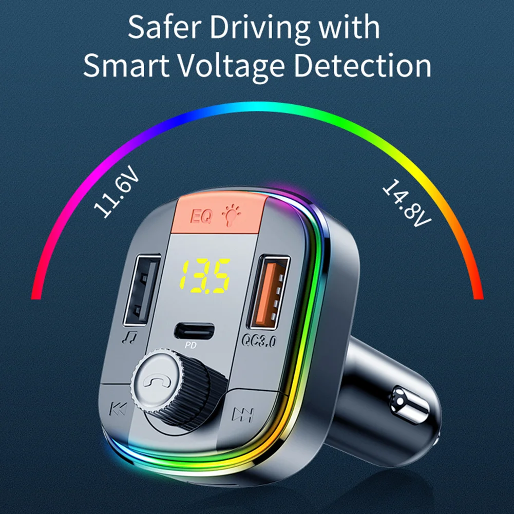 FM-трансмиттер T832 с Bluetooth и светодиодной подсветкой 7 цветов | Автомобили мотоциклы