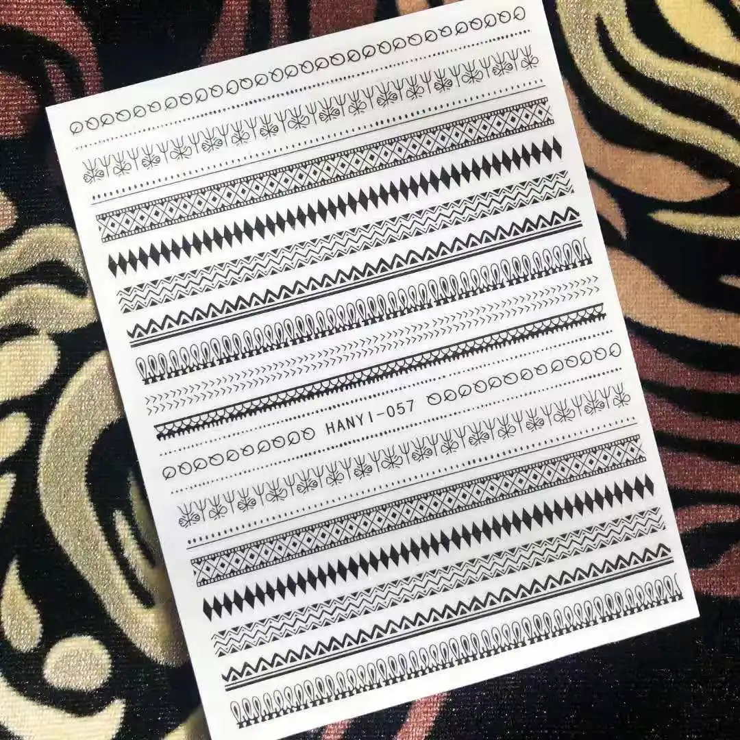 

1 Sheet Newest Wavy Series design 3D nail art sticker back glue nail decals Japan type DIY decoration tools