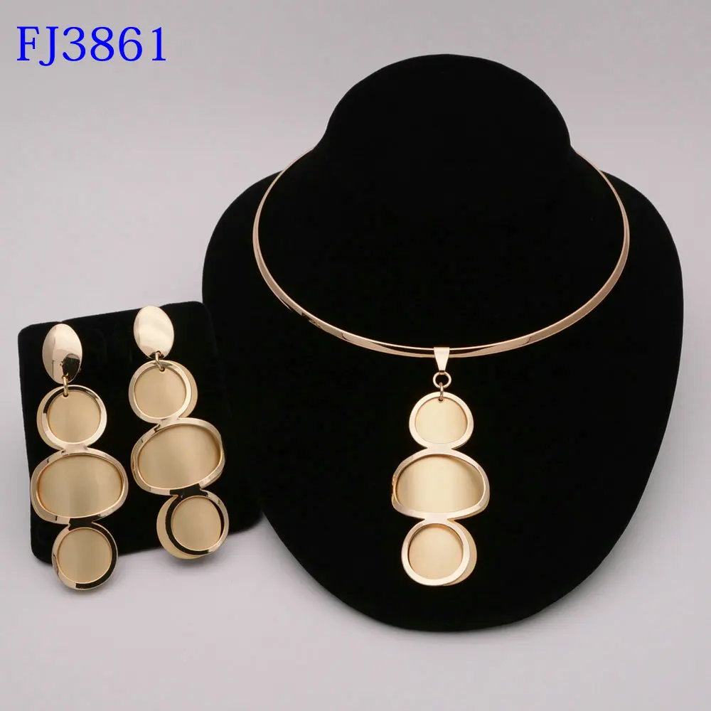 Женские свадебные ювелирные комплекты для невест золотой цвет костюм ожерелье