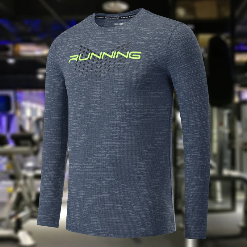 

Мужская спортивная компрессионная рубашка с длинным рукавом и принтом