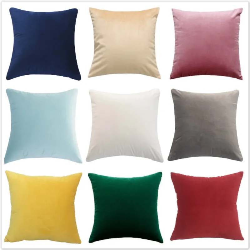 Бархатные декоративные наволочки для подушек мягкие однотонные Роскошные