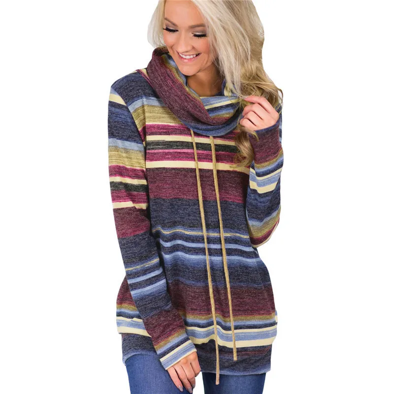 

Women Hoodie Retro Style Clothing Winter Fall Striped Sweatshirts Ladies 2020 New Autumn Hoodies Harajuku Gothic Streetwear
