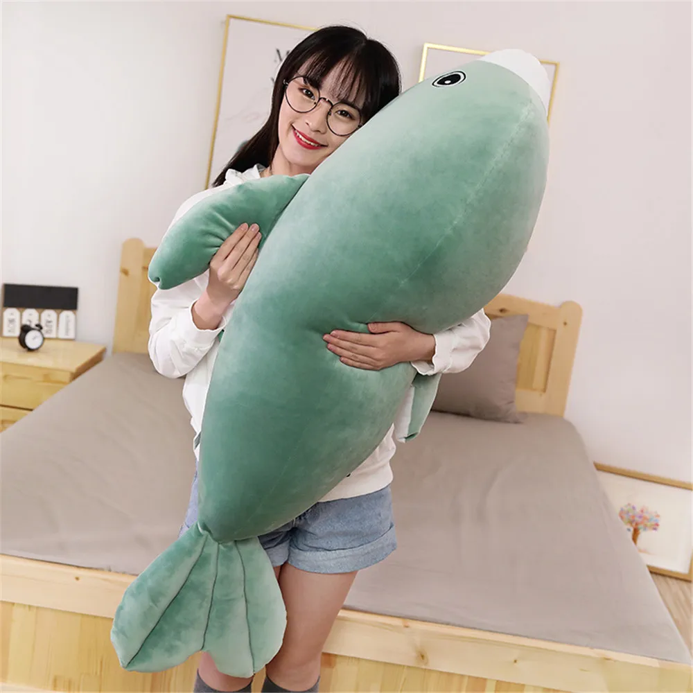 barato Fancytrader 47 Giant Giant Gigante Pelúcia Selo Brinquedo De Pelúcia Super Macio Grande Pelúcia Mar Cão Dormir Abraço Travesseiro Almofada Cama Do Bebê 120cm 3 Cores