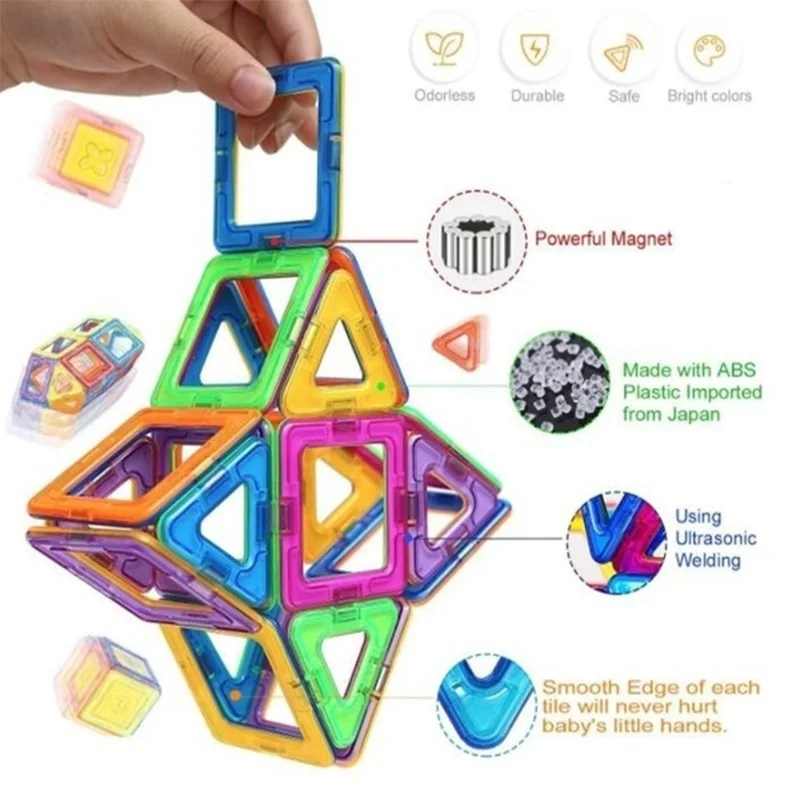 Новые игрушечные строительные блоки с магнитной черепицей (55 шт. и 100 шт.) подарок