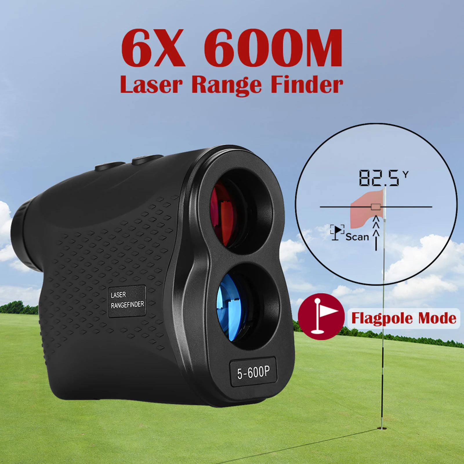Telêmetro de Golfe com Ampliação 6x 5600m para Caça Esportes Lunetas Riflescopes