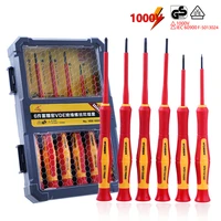 6pcs ved insulated screwdriver set magnetic screwdriver bit 1000v withstand voltage phillips screwdriver electricians hand tool