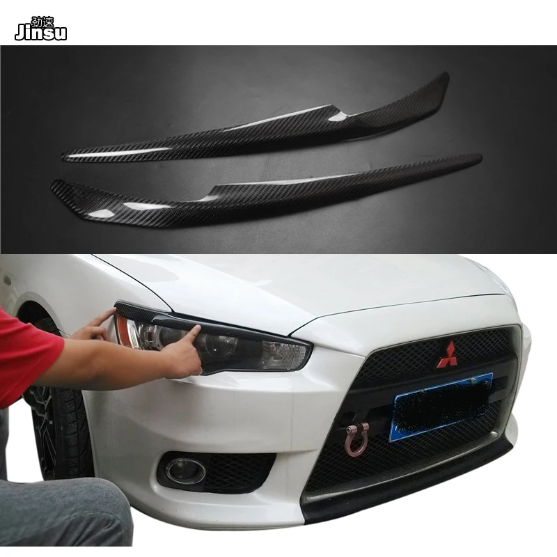 Крышка фары из углеродного волокна веки для Mitsubishi Lancer EX Evolution Evo 10th 2009 наклейка