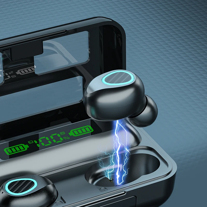 

Tebaurry R15 TWS Wireless Headphone Stereo Bluetooth Earphone 5.1 3D Touch Headset Sport Waterproof Earbuds with Charging Case