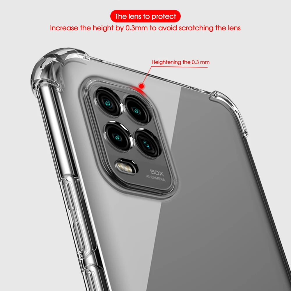 Shockproof Airbag Case For Xiaomi Mi 10 Ultar Mi 10 lite Mi 10 Pro 5G Note 10 Lite Mi9 SE Pro M3 Transparent Silicone TPU Case