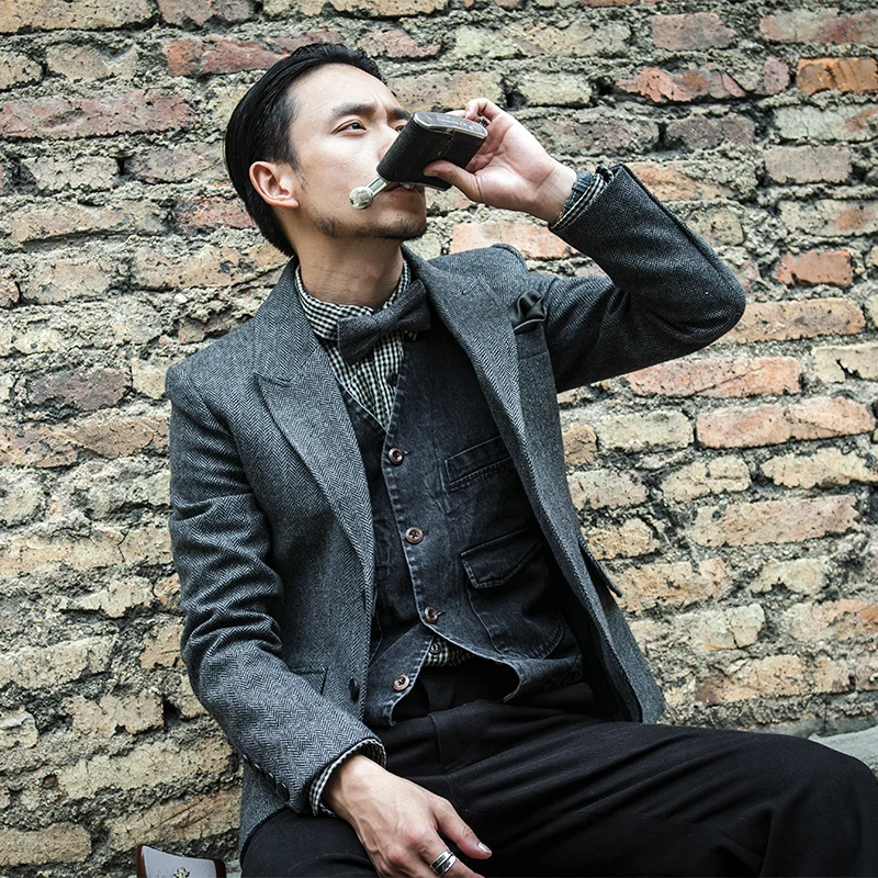 

Мужская твидовая куртка на заказ, серое Мужское пальто в елочку, мужское твидовое пальто на заказ, спортивное пальто на осень и зиму