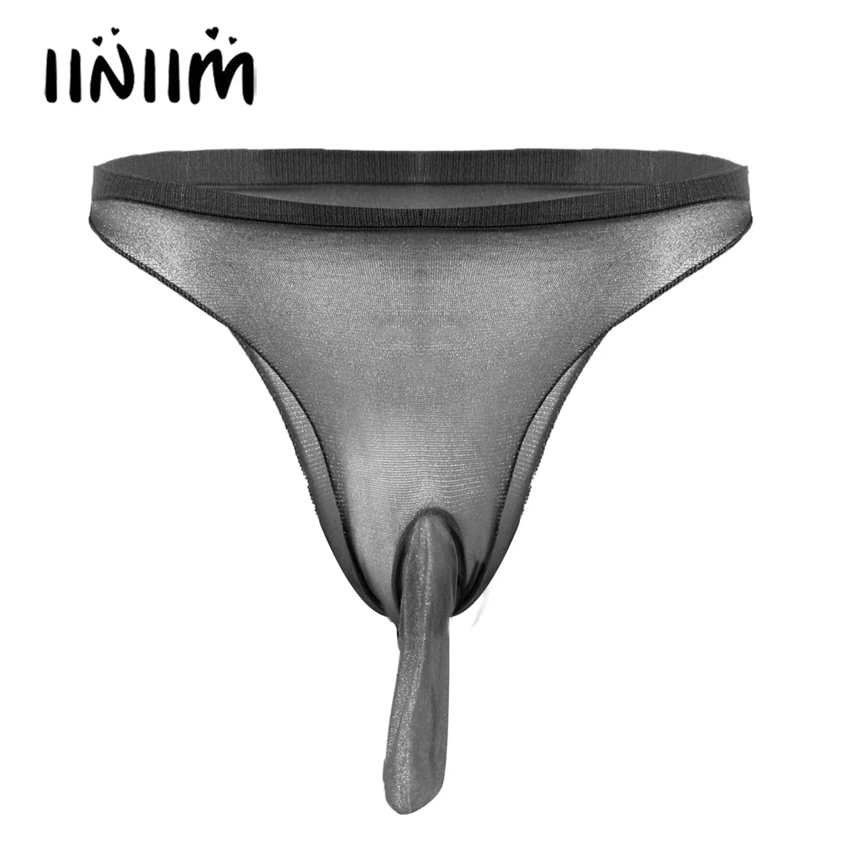 

Women Men Sexy Panties Ultra Thin See-through Briefs Glossy Elastic Waistband Underpants Low Waist Stretchy Breathable Underwear