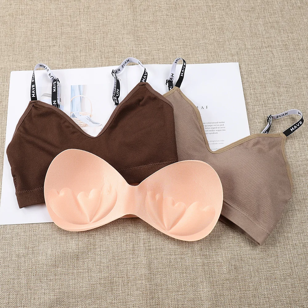 

Sexy Women Bra Panties Set Push Up Fitness Bra Set Letter Strap Seamless Active Bralette Women Lingerie Set Sports Top Underwear