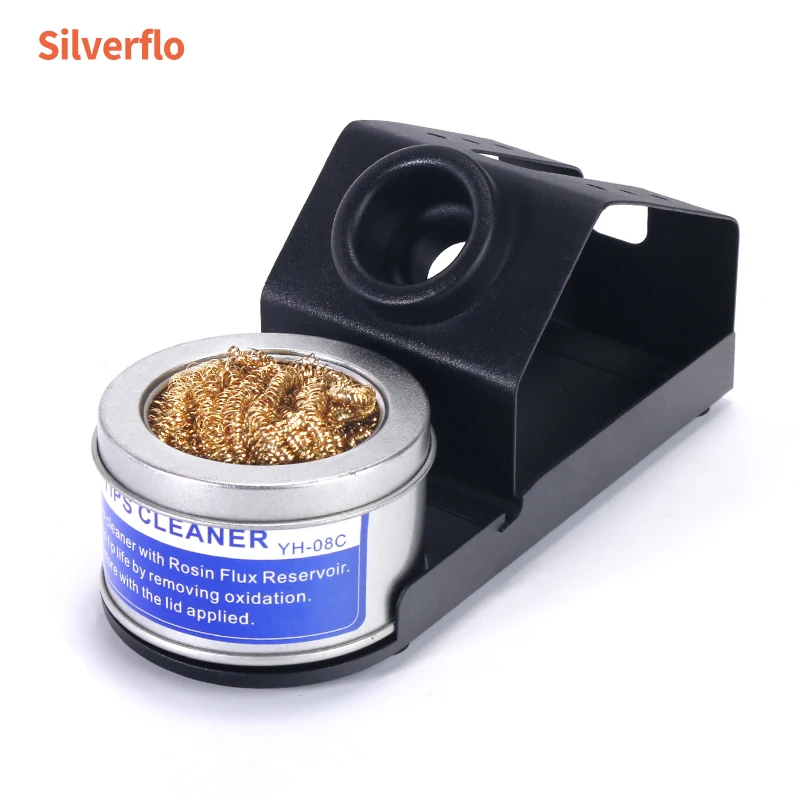 

Держатель для паяльника SILVERFLO, ручка для паяльной станции с металлическим очистителем, жестяной держатель