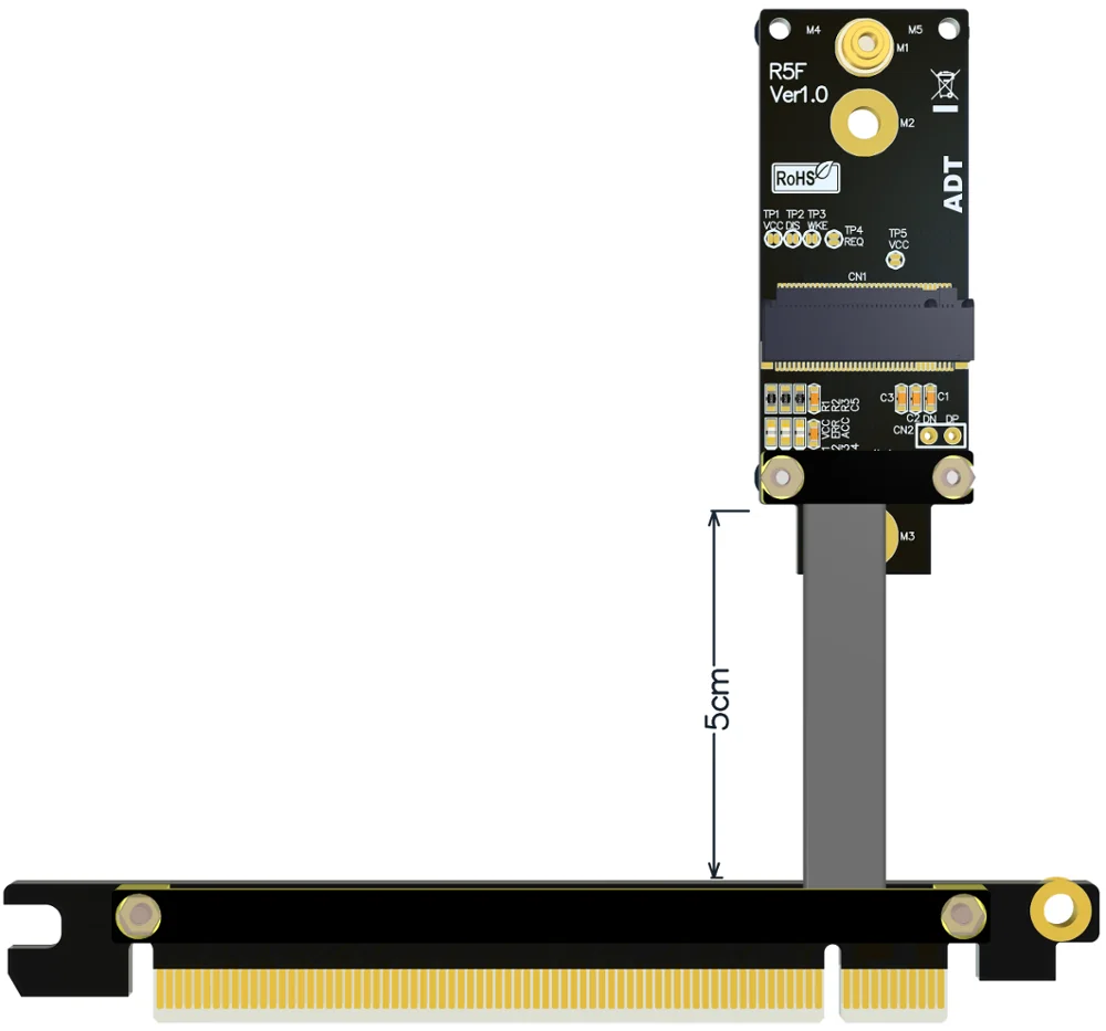M.2 a. e. key x16 карта расширения кабеля M2 A/E ключ к 16x PCI-Express 3 0 PCIE удлинитель PCIe3.0x1 8G/bps |