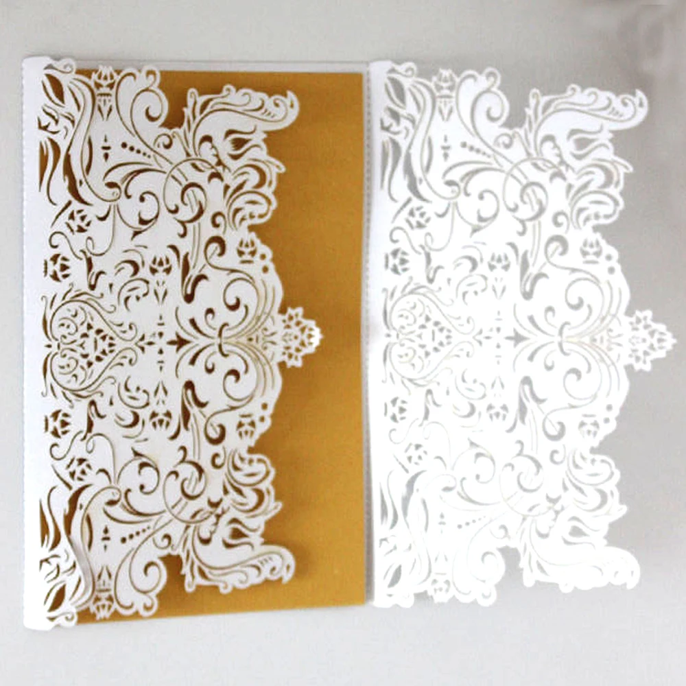 Лидер продаж 10 шт./лот белый полый лазерный разрез свадебные приглашения