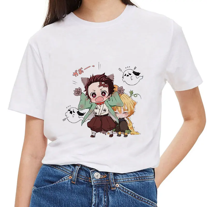 Demon Slayer футболка Летняя женская Kimetsu No Yaiba забавная клинок демона женские