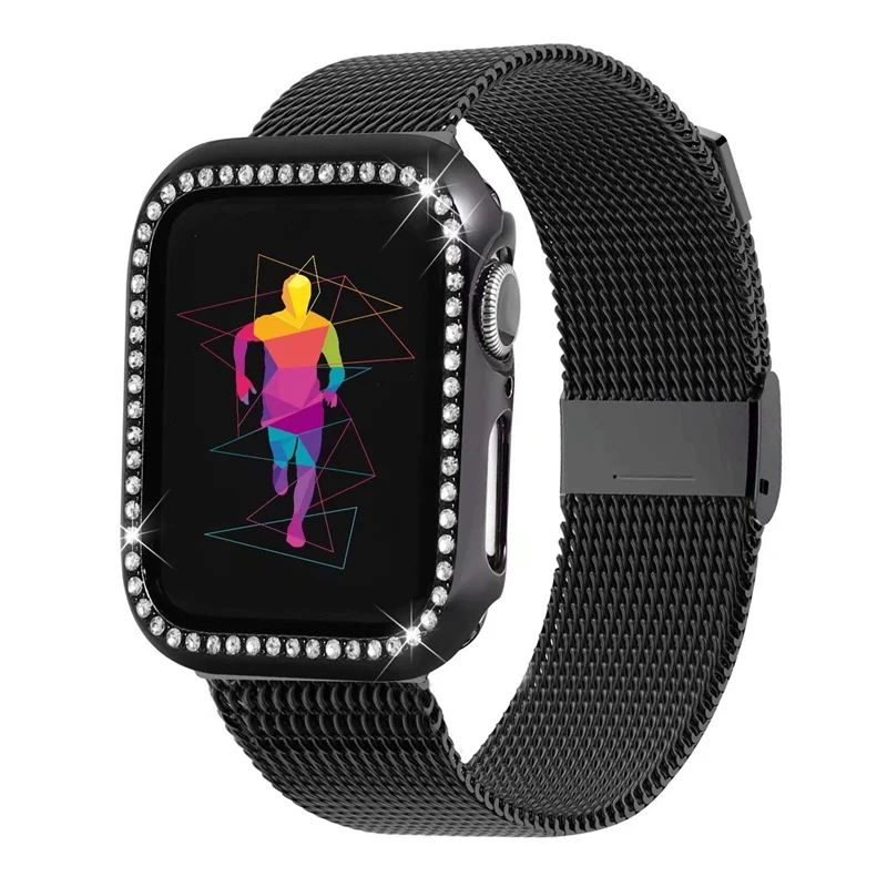 Подходит для Apple Watch Band 38 мм 40 42 44 с защитной пленкой экрана чехол спортивный