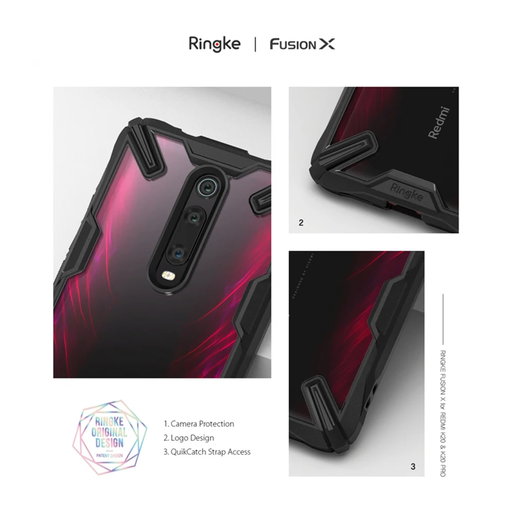 Чехол Ringke Fusion-X для Xiaomi mi 9T(mi 9T Pro), Прозрачная Жесткая задняя крышка из поликарбоната, мягкая ТПУ Рамка для Red mi K20(K20 Pro