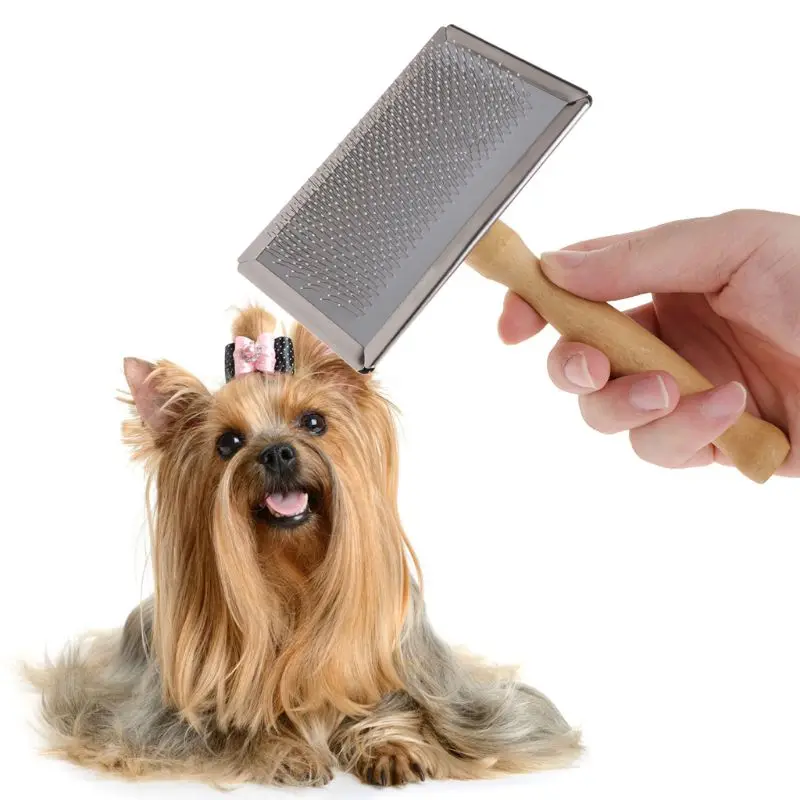 

Dogs Hair Remover Brush Pet Cat Grooming Brush Wood Puppy Combs Pet Flea Comb Quality Dog Shedding Comb Cat Supplies