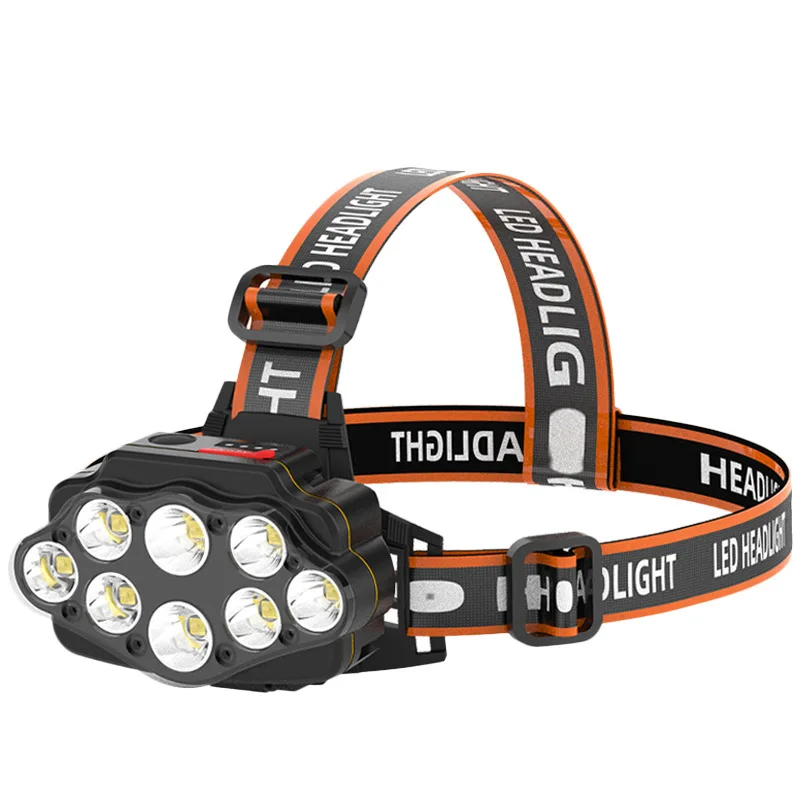 Outdoor Octa-core Strong Headlight USB Rechargeable Night Fishing Headlights LED Long Shot Head Lamp Waterproof Light Torch | Лампы и