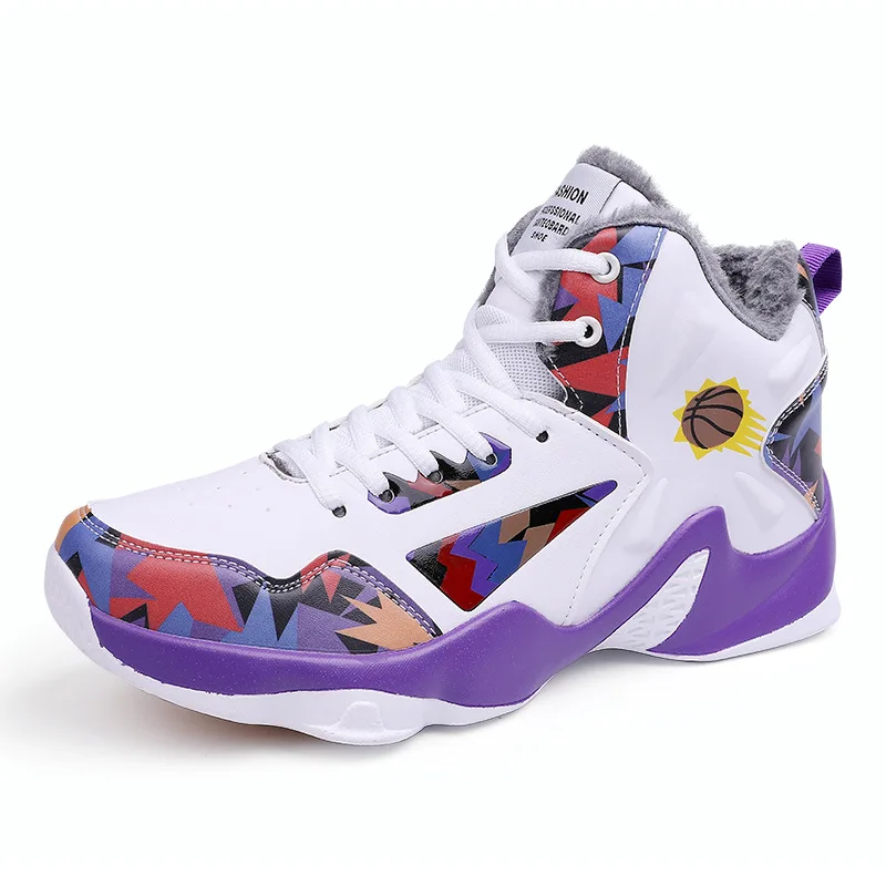 Winter Men Basketball Shoes Breathable Sneakers Anti-skid High-top Unisex Women‘s Warm Plush Sneaker Jordan | Спорт и развлечения