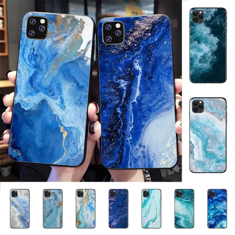 

YNDFCNB Gradient Ocean Marble Phone Case for iPhone 11 12 13 mini pro XS MAX 8 7 6 6S Plus X 5S SE 2020 XR cover