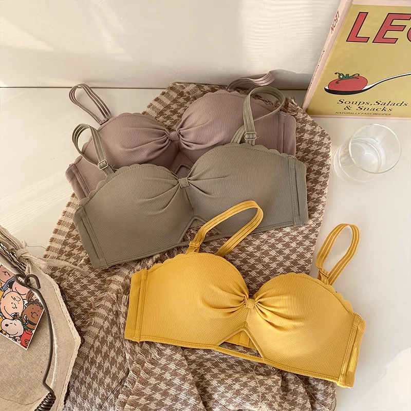 Женское нижнее белье без косточек Wasteheart желтое пикантное хлопковое с вырезами и