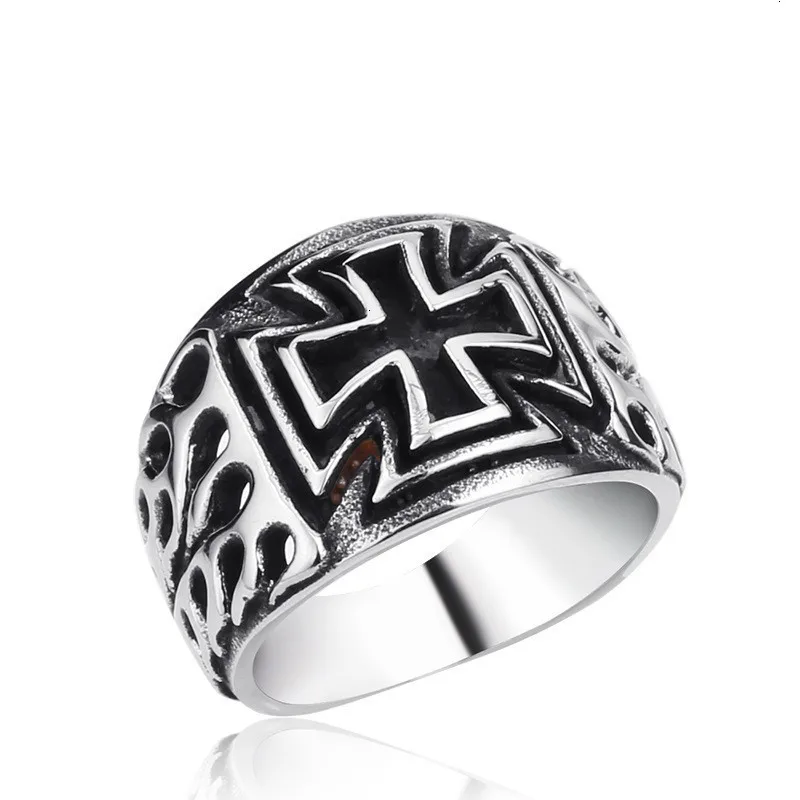 Винтажное кольцо с крестом для мужчин геометрические кольца из нержавеющей