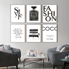 Модные котировки Коко, плакаты, принты, черный, белый модный парфюм, настенные картины для гостиной, домашний декор