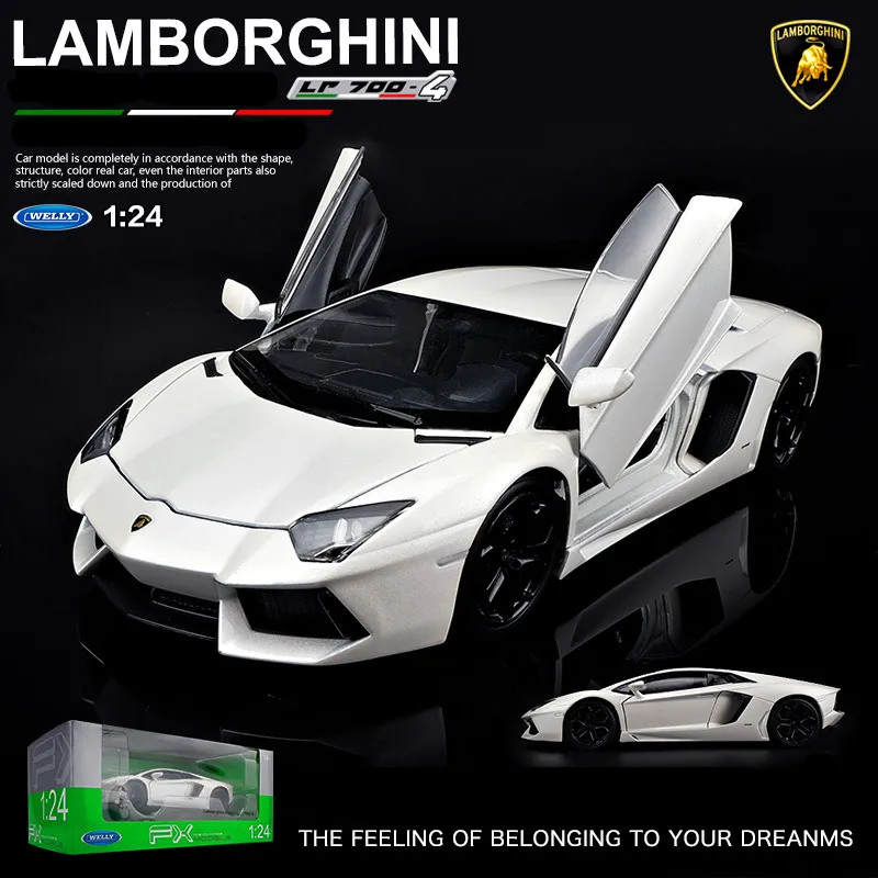 Welly 1:24 Lamborghini LP700 4 Белый брелок для автомобильных ключей имитационная модель