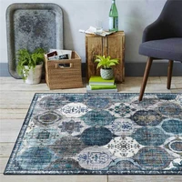 northern european style retro rug blue gray mediterranean geometric ethnic style carpet living room bedroom bed blanket bath mat