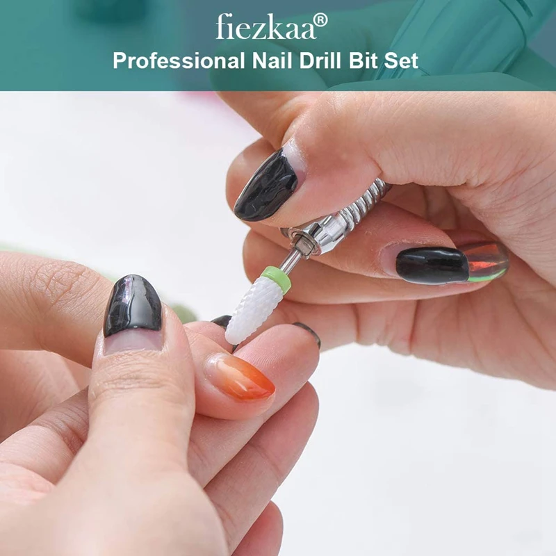 

10Pcs/Lot Nail Drill Bit Set Ceramic Tungsten Carbide Nail Art Diamond Grinding Head Set Drill Bits for Manicure