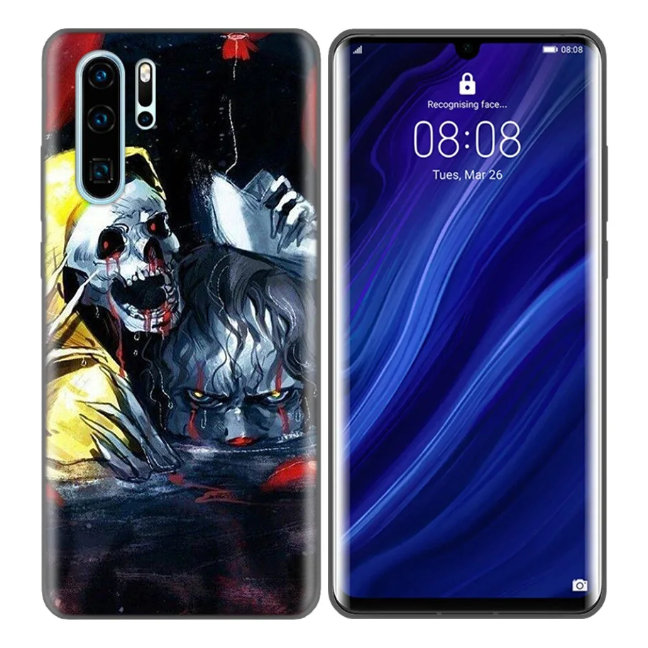Черный силиконовый чехол для huawei P30 P20 P10 mate 30 20 10 Lite Pro Coque Fundas, чехлы, раковины, Pennywise, клоун, ужас