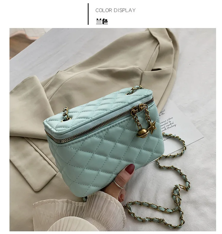 Новая летняя женская мини сумка через плечо с цепочкой металлическая украшение