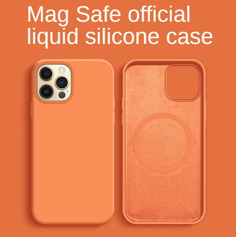 

Official Animation Silicone Case for iPhone 12 Pro Cases Magsafing Luxury Wireless Charge Cover for iPhone 12 Pro Max Mini Cover