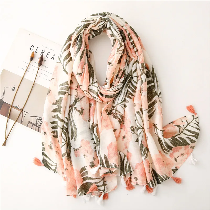 

Новинка, модный мусульманский головной платок с цветочными листьями