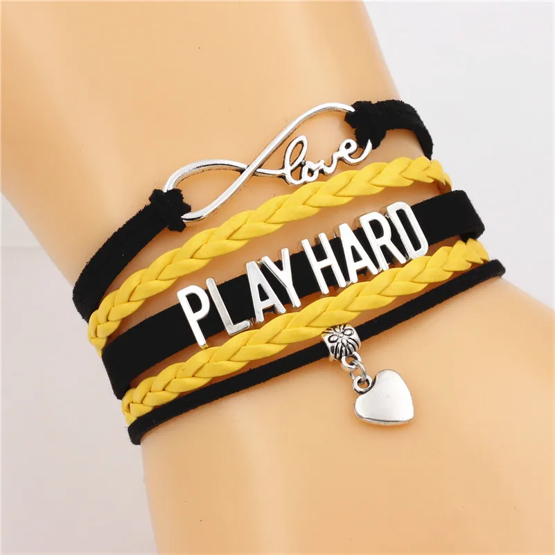 Модные жесткие кожаные браслеты в античном стиле с подвеской виде сердца для