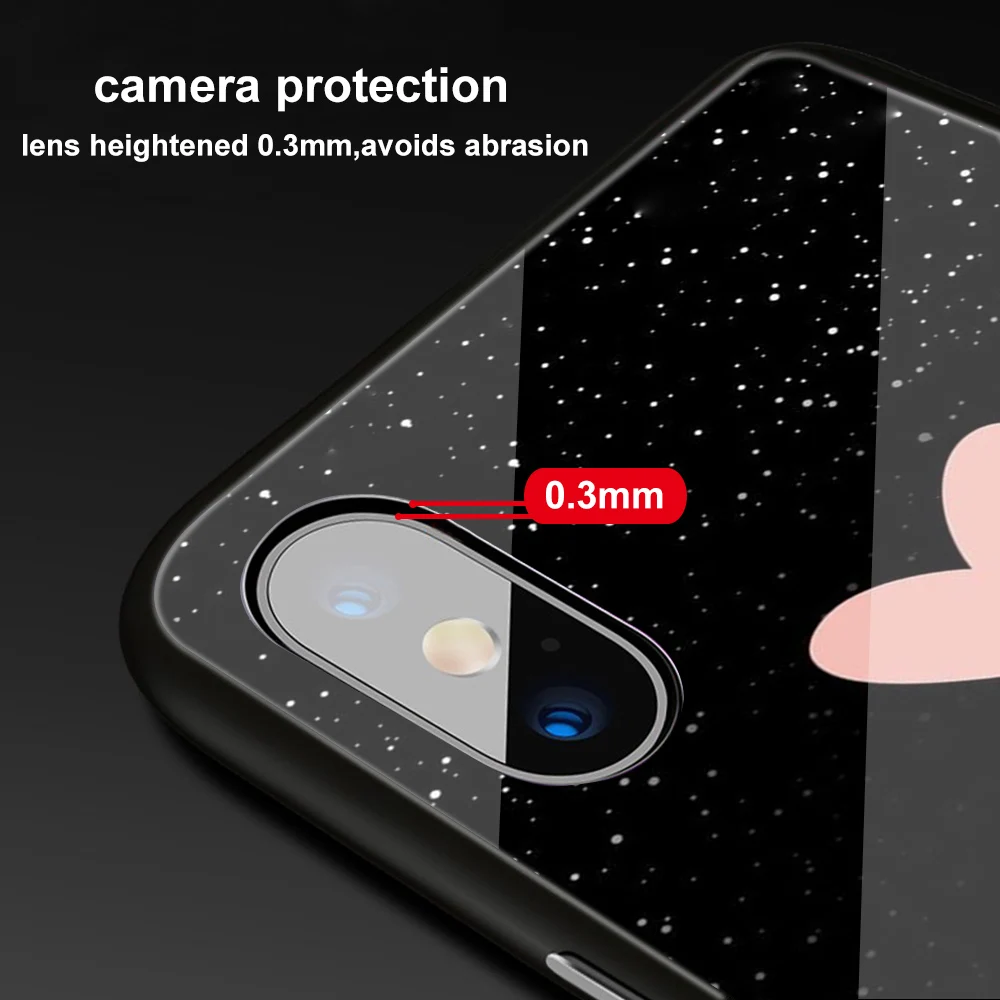 Ciciber Сердце Любовь Королева девушка закаленное стекло чехол для Apple iPhone 11 Pro Max XR X XS MAX 8 7 6 6S Plus телефонные чехлы Funda Shell