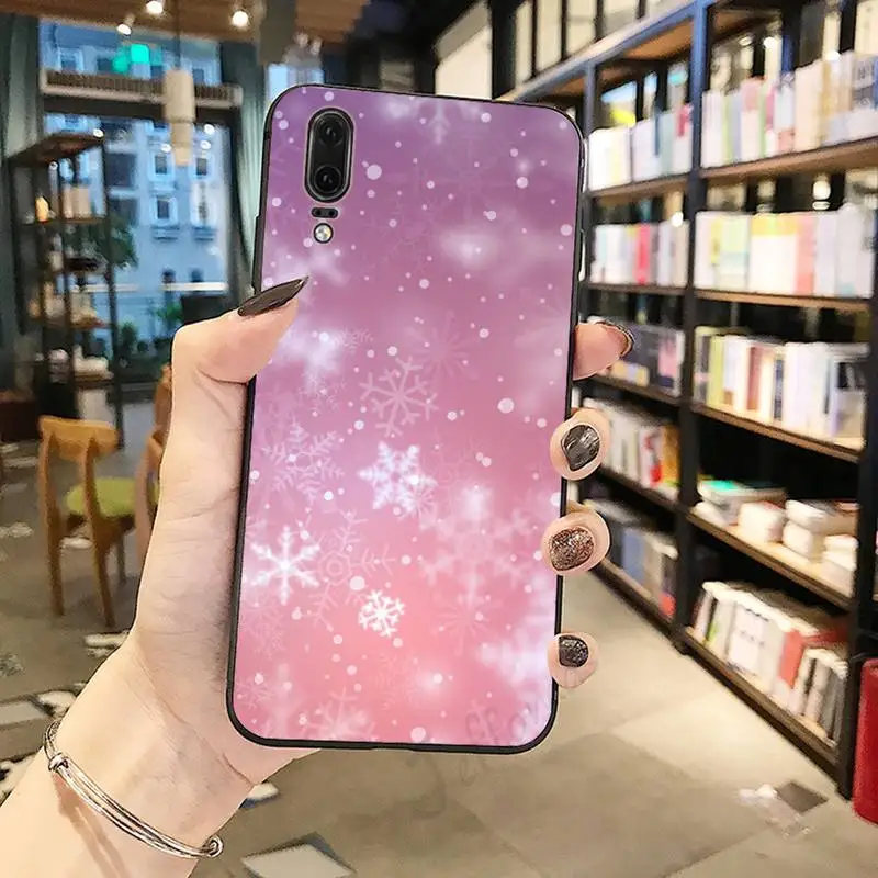 

Merry Christmas snowflake pattern Phone Case For Huawei honor Mate P 10 20 30 40 i 9 8 pro x Lite smart 2019 nova 5t