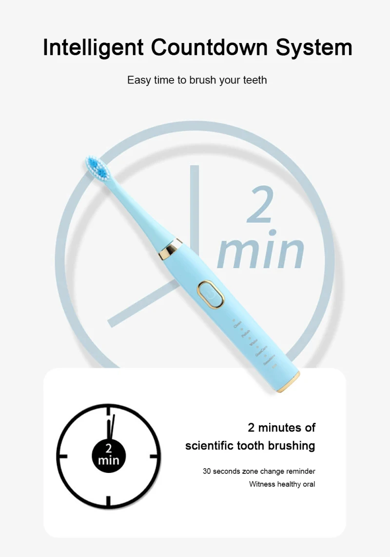 Универсальная электрическая зубная щетка с мягкой щетиной 5 шт. вибрирующей