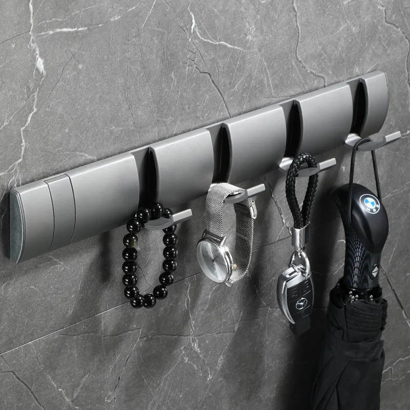 

Gun gray invisible hook hanger wall hanging behind the door fitting room folding wall entrance coat and hat row hook