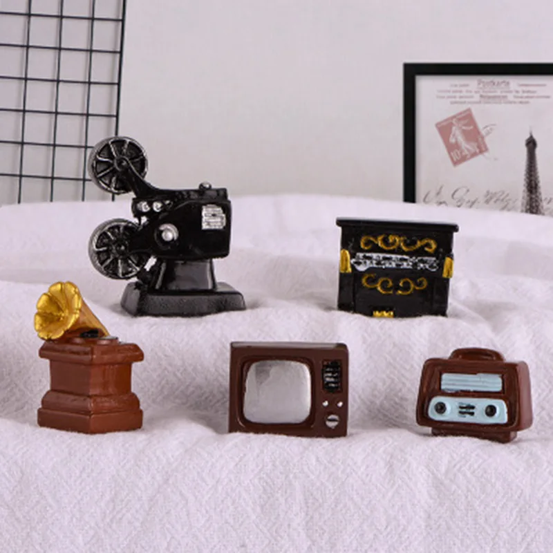 Мини Ретро Радио пианино статуя камеры телефонная модель антикварная имитация