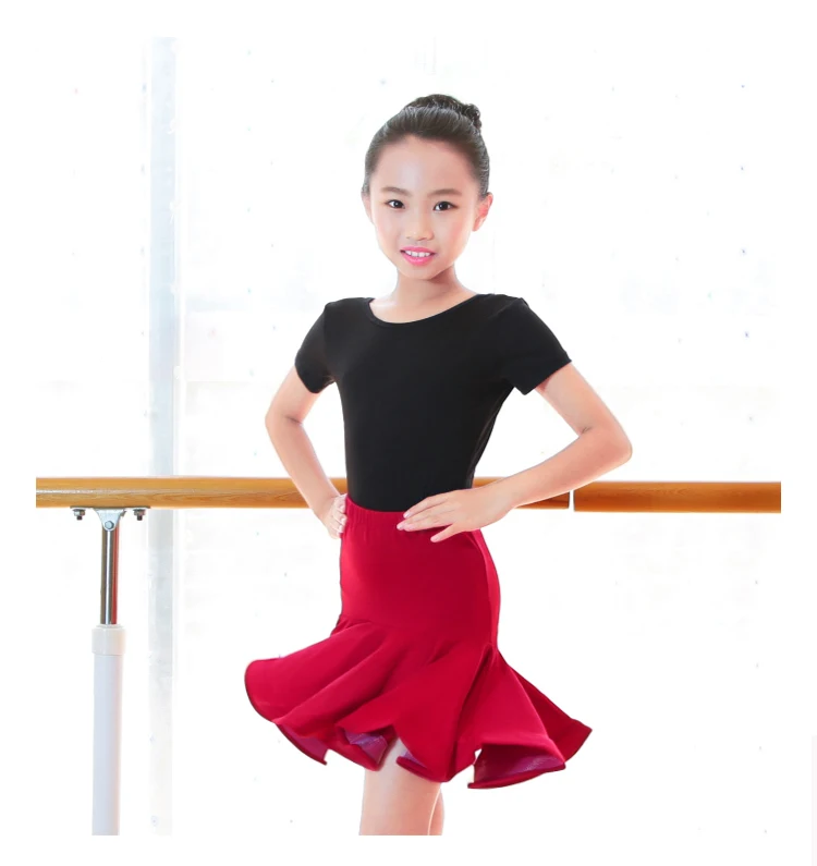 Гимнастическое трико с короткой юбкой платье для латиноамериканских танцев