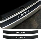 Автомобильные виниловые наклейки на задний бампер, Защитная пленка для Seat Leon Ibiza Arona Altea 3D из углеродного волокна, Защитная пленка для багажника