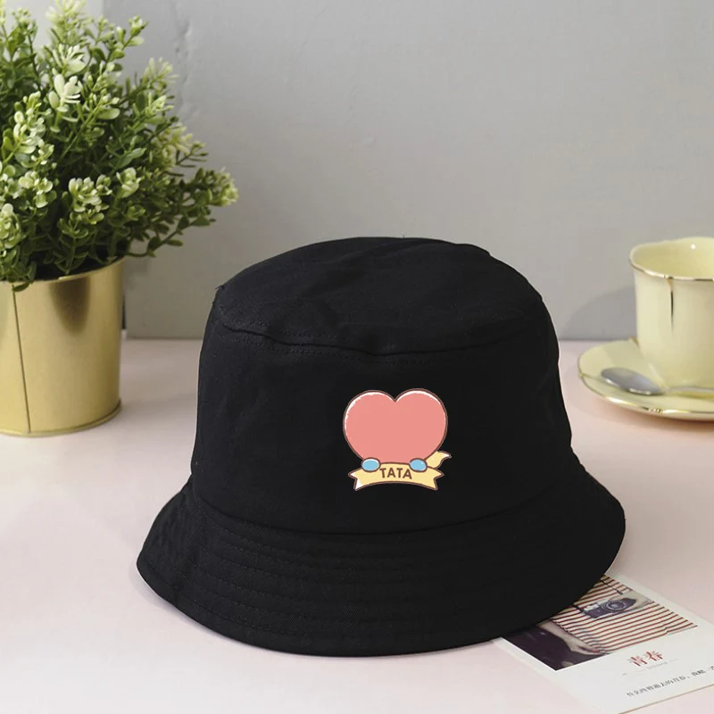 hat Bangtan Boys Fisherman hat Sun hat Cartoon animal bucket hats Bonnets for women Teenager Student Caps