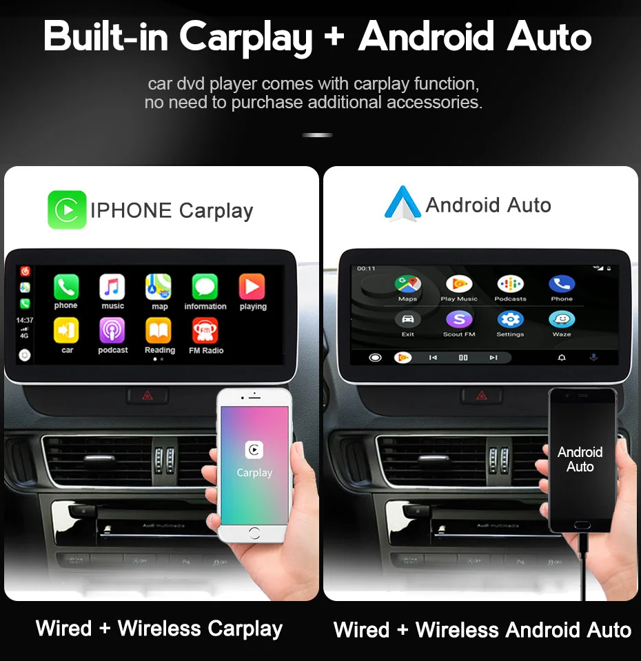 Автомобильный планшет Qualcomm 662 Android 11 8 + 256 ГБ BT для Audi Q7 2005 2006 2007-2015 автомобильное