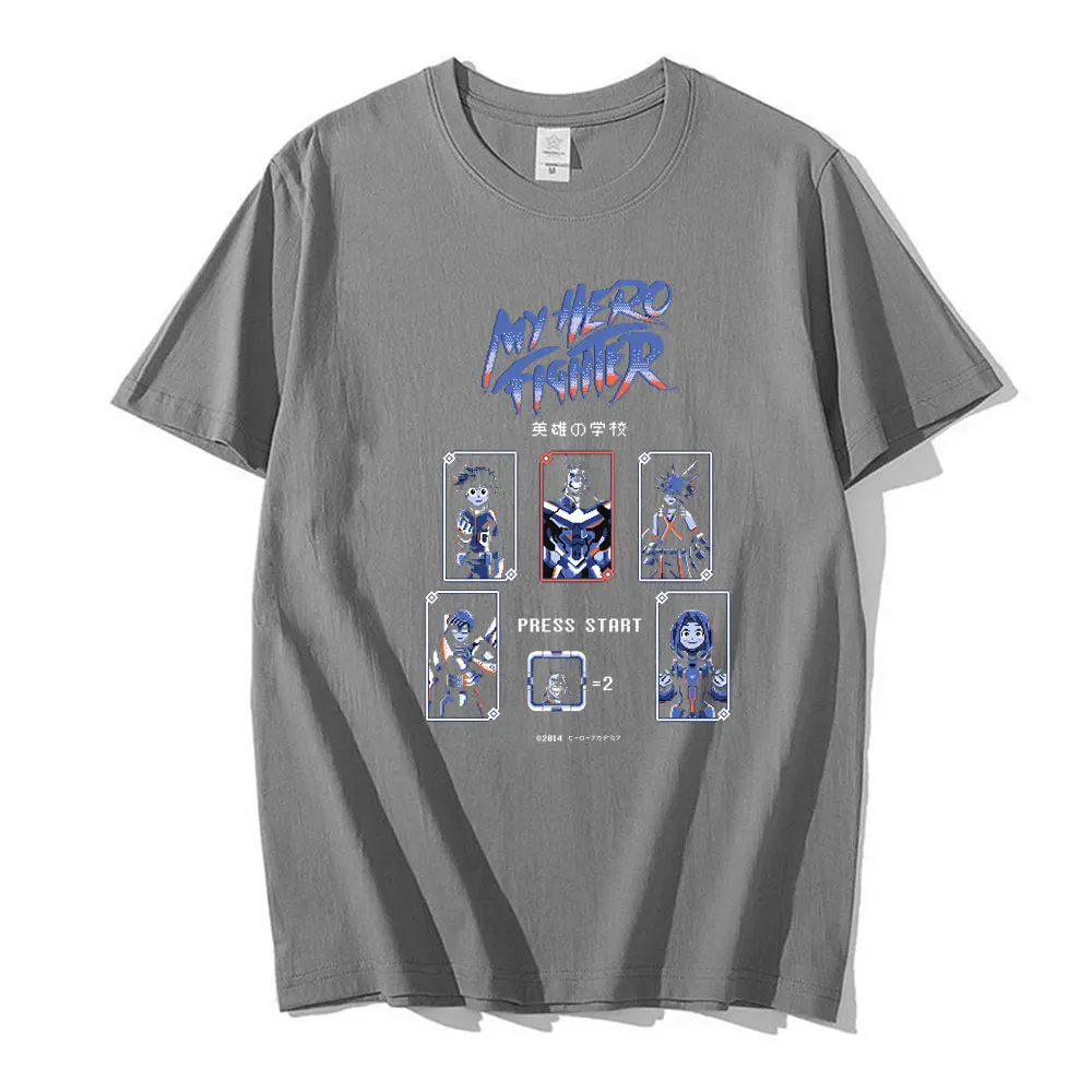 

Unique My Hero Academia Short Sleeves T Shirt Oversized Cotton T-shirts Mens Fashion Anime Print Crewneck Streetwear Tops Male