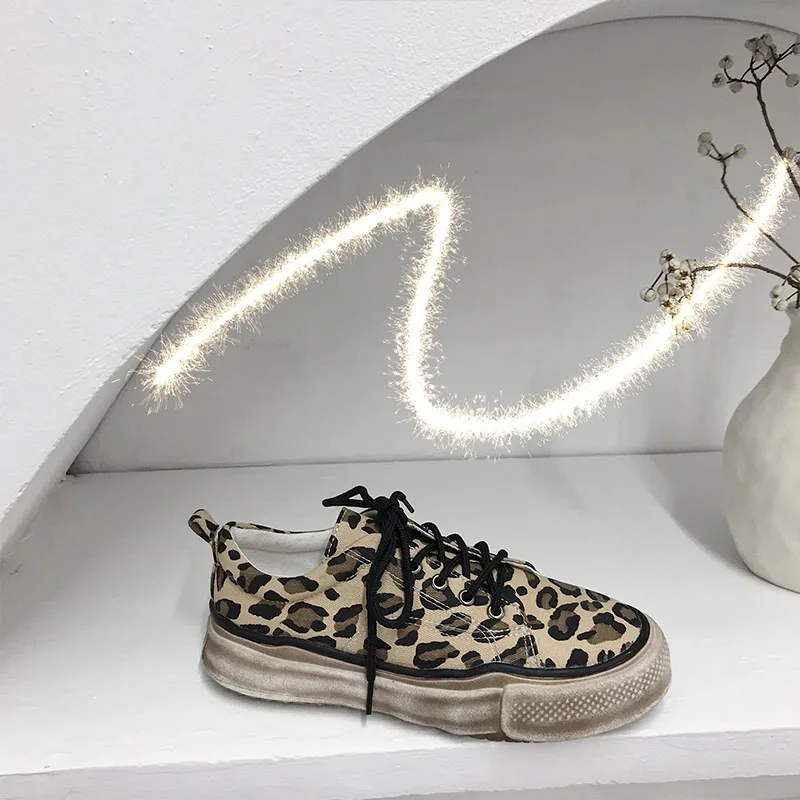 Gioio Brand New Causal Leopard 2cm Tall lady Shoes High Quality breathe Sewing Running Walking  Shoes Jogging Sports Sneakers