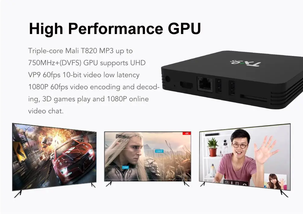 Tanix TX9S Amlogic S912 2 Гб ОЗУ 8 Гб ПЗУ 2,4G WiFi 1000M LAN Android 7,1 4K H.265 tv Box