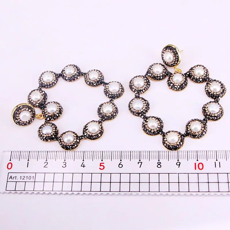 4 пары кристалл горный хрусталь проложили натуральный жемчужный серьги в форме